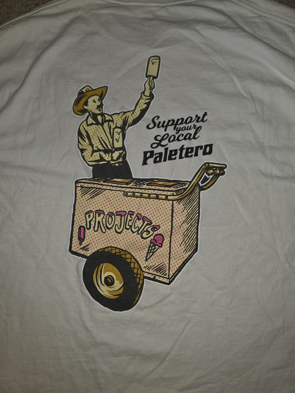 Brooklyn Projects Paletero Food Cart White Graphic T-Shirt Mens XL Street Wear
